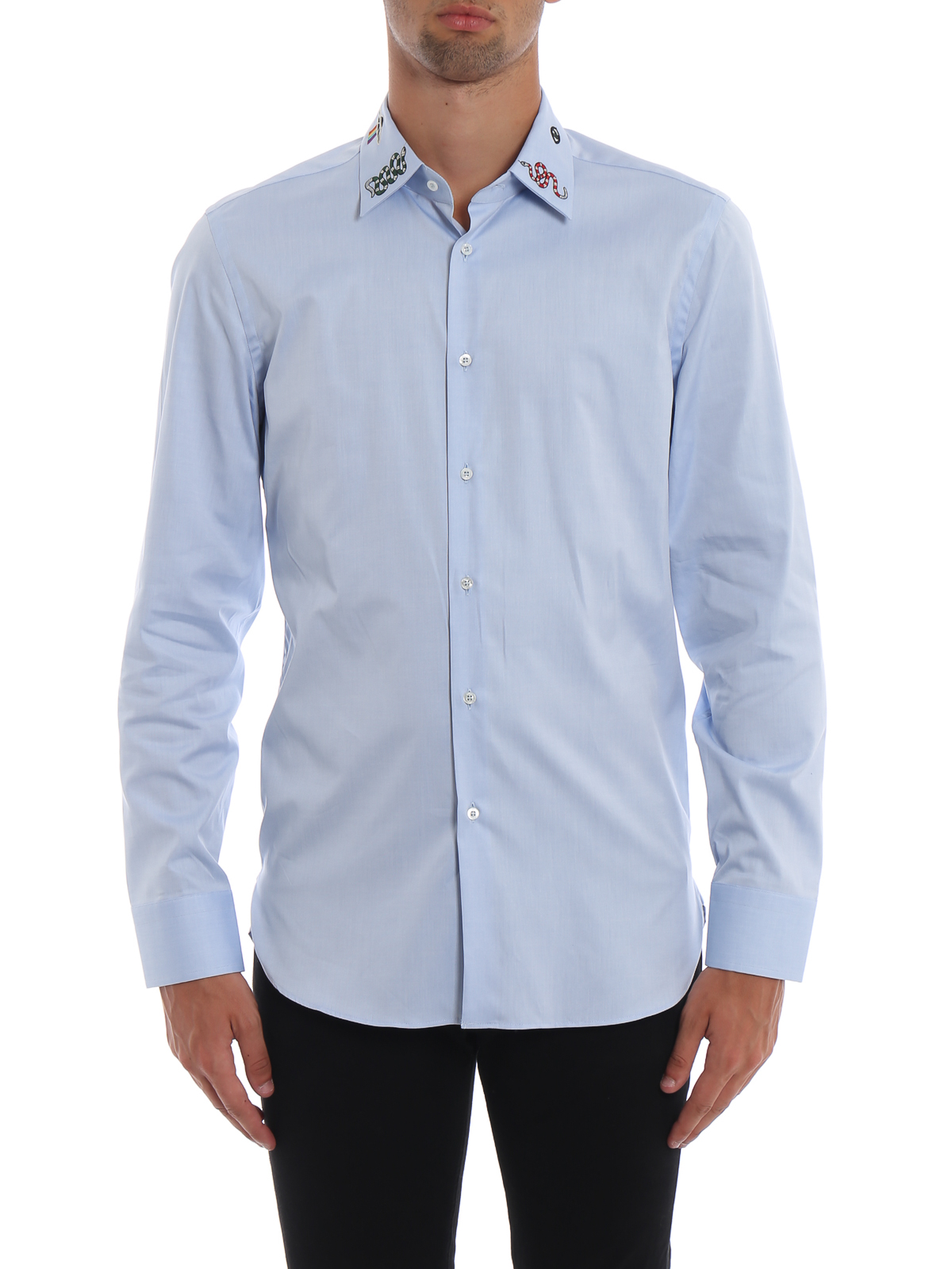 Shirts Gucci - Embroidered collar cotton shirt - 523500Z341L4851