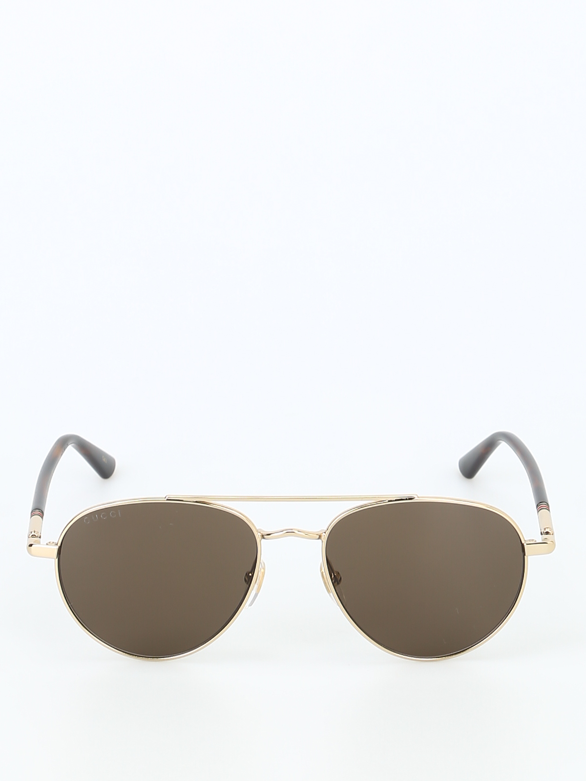 Gold-tone metal aviator sunglasses