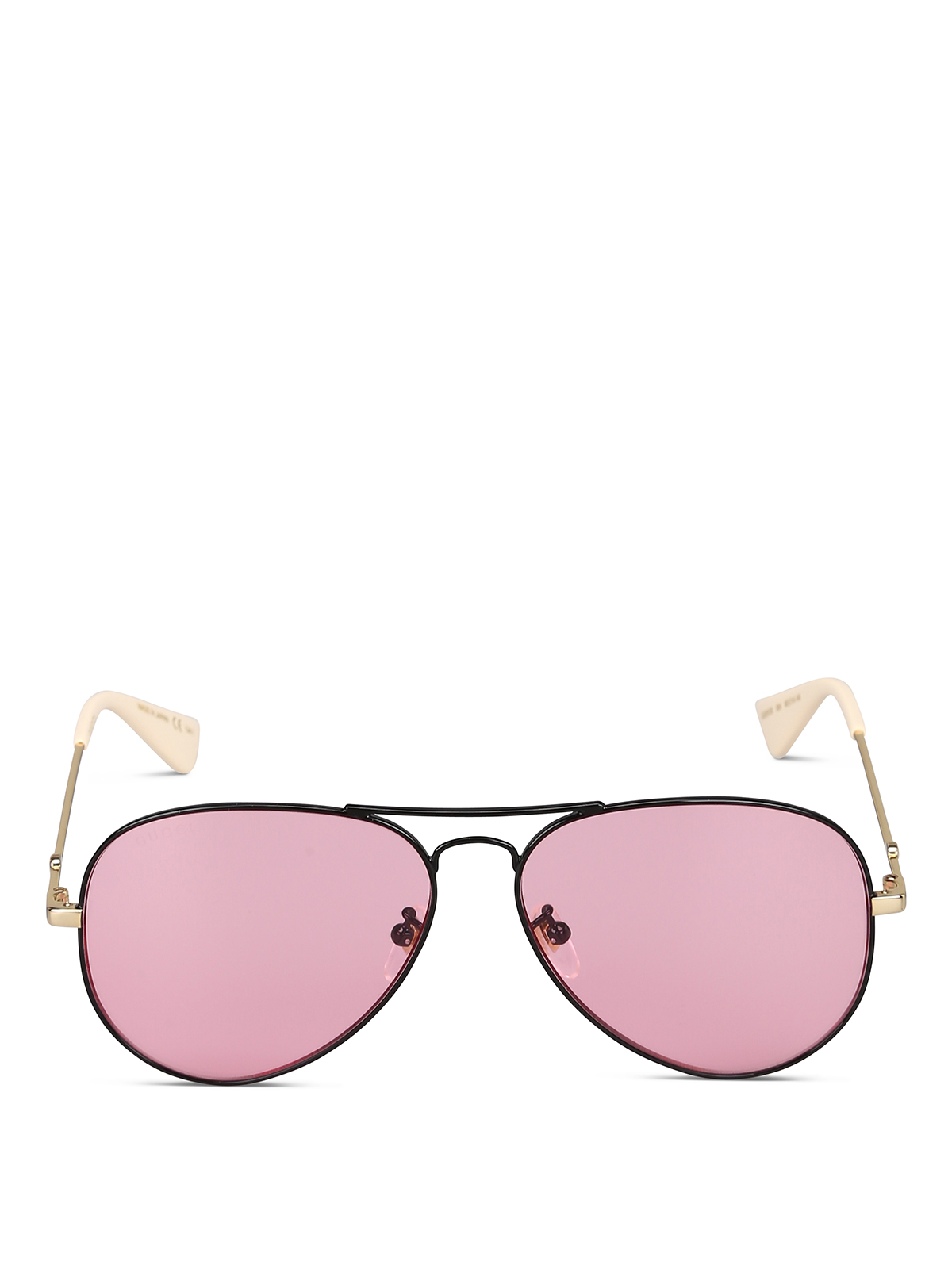 Gucci - Pink lens aviator sunglasses 