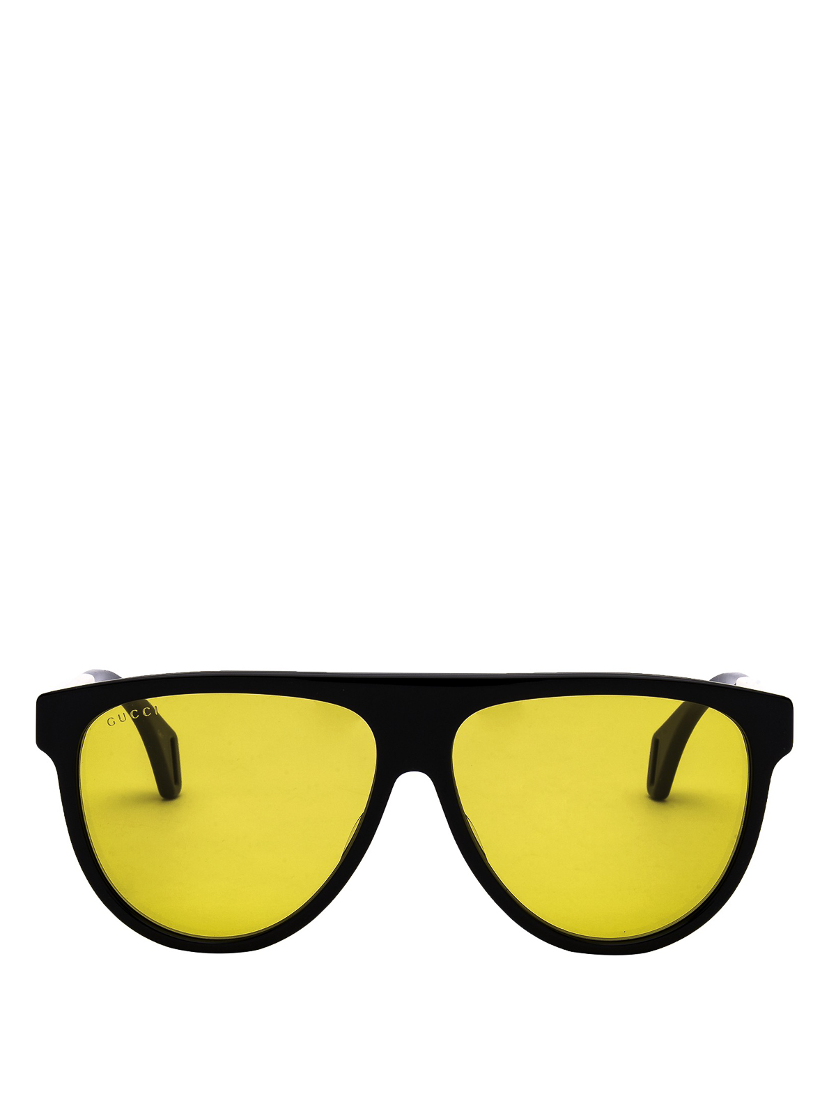 Yellow lens black round sunglasses 