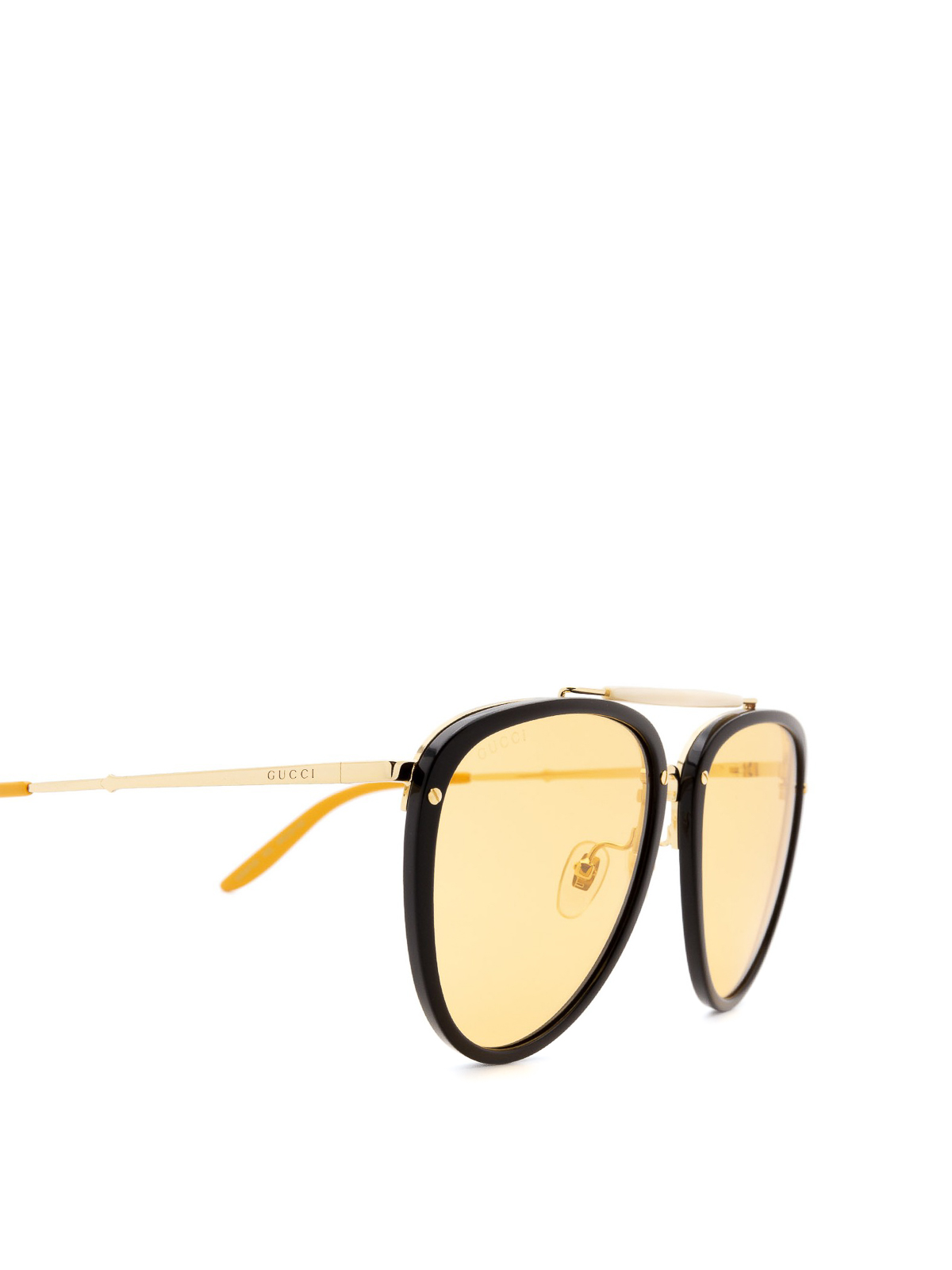 Sunglasses Gucci - Yellow lenses drop shaped sunglasses - GG0672SBLACK