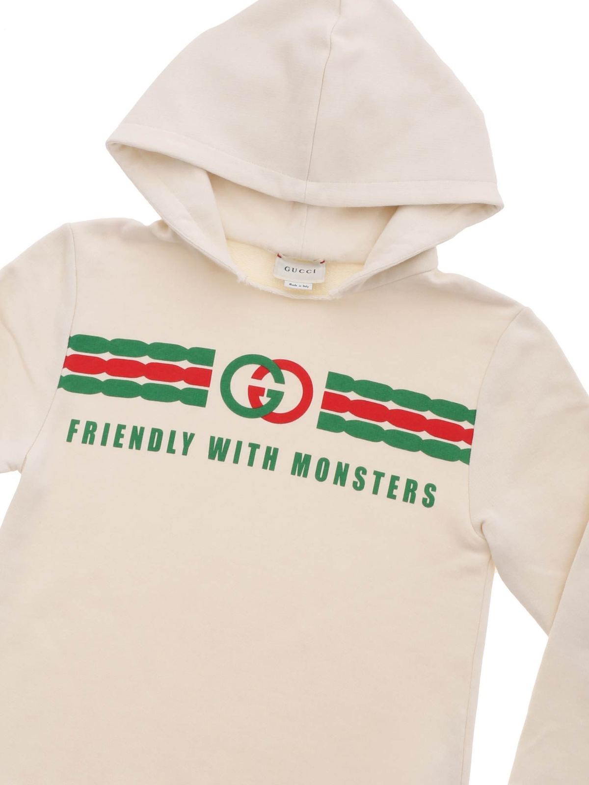 Gucci - Logo hoodie in ivory color 