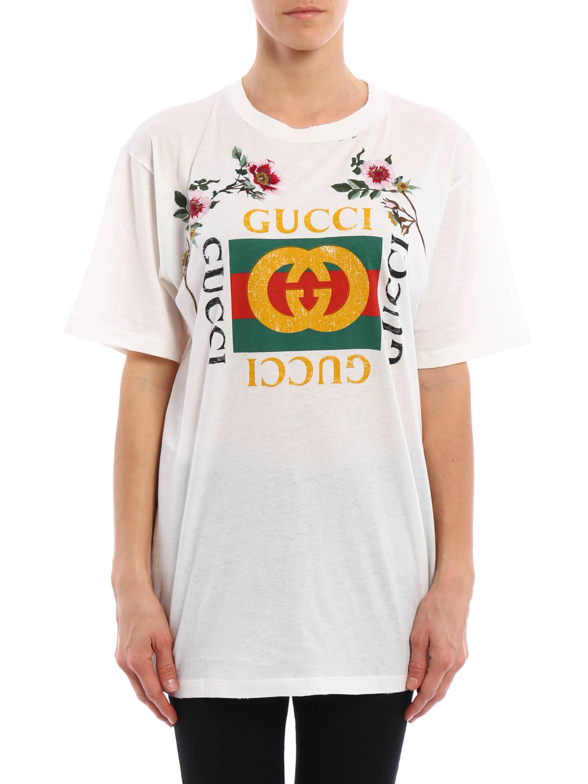 Gucci - Embroidered flower printed T 