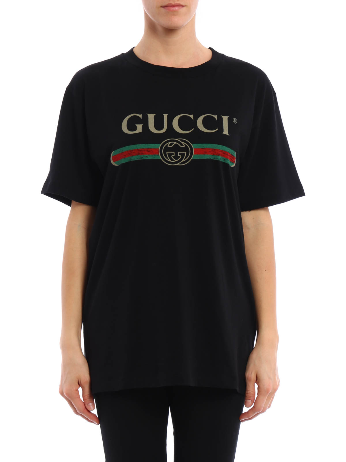 Gucci Logo Print And Back Patch T Shirt تی شرت x5l1948