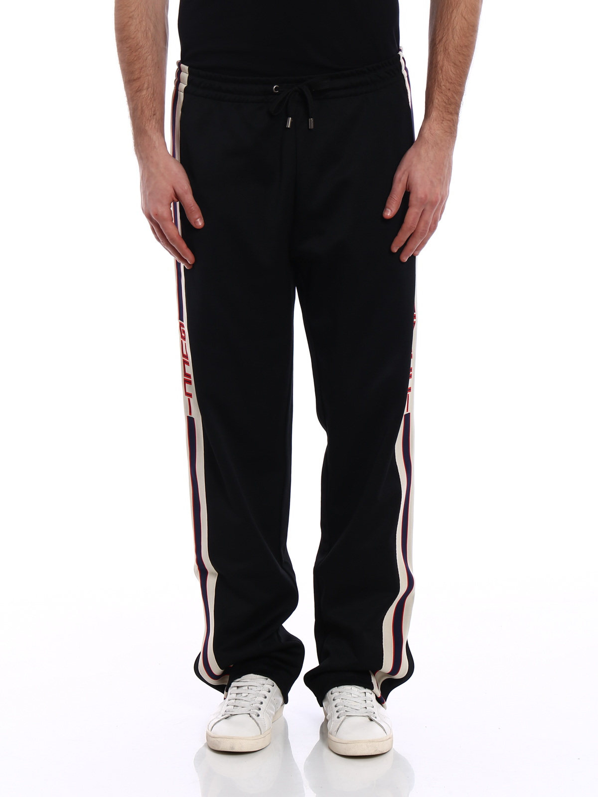 Logo bands technical jersey joggers 