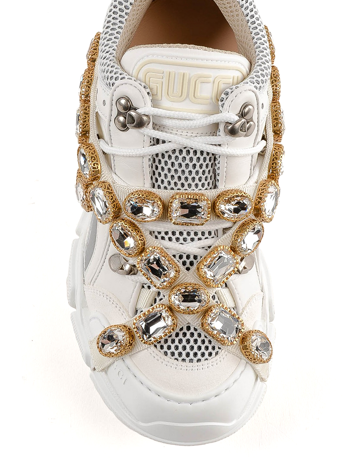 flashtrek leather sneaker with crystals