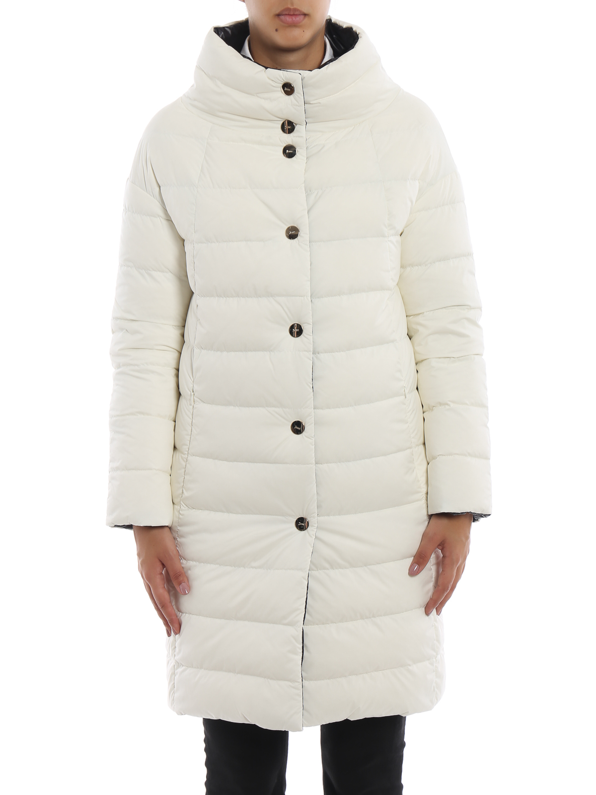 white reversible padded puffer jacket