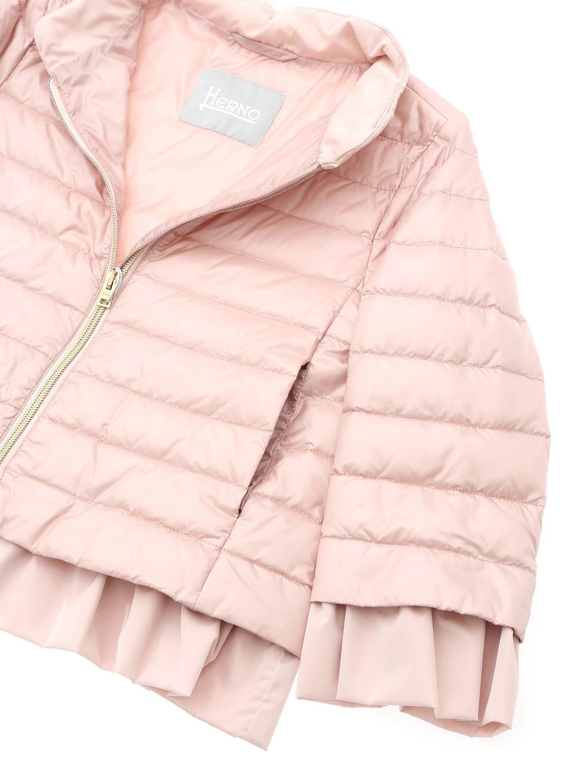 Padded coats Herno - Ruffled down jacket in pink - PI0078G120174011