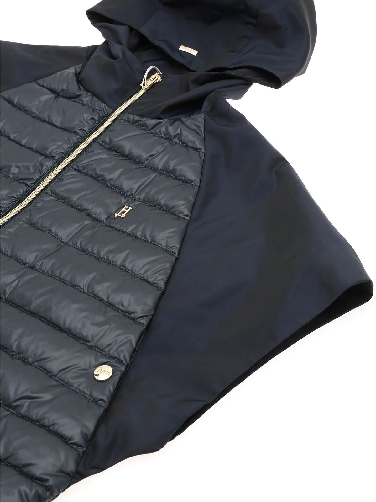 Padded coats Herno - Sleeveless padded jacket in blue - PI0107G120179200