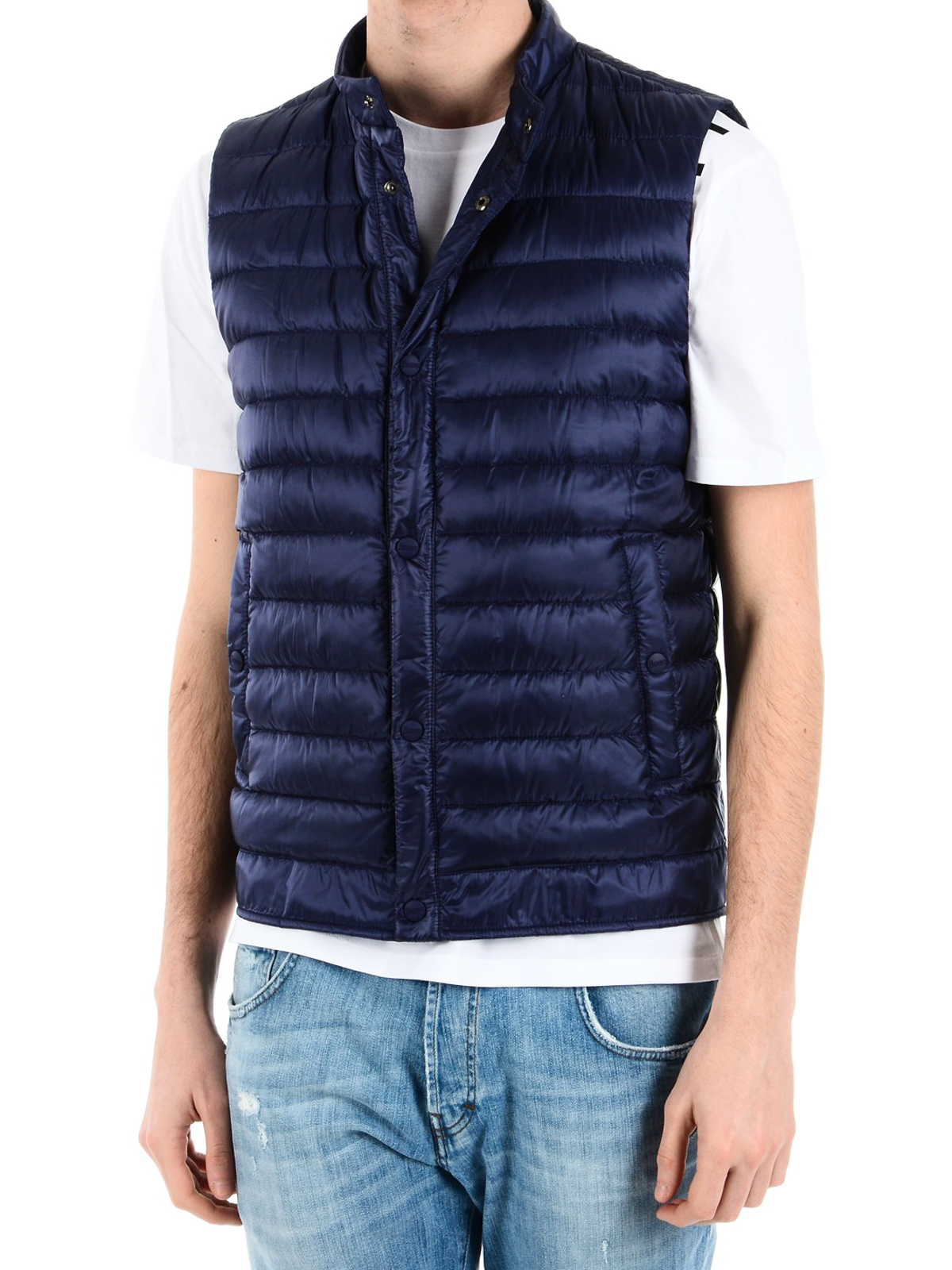 Herno - Blue sleeveless puffer jacket - padded jackets - PI0444U120209248