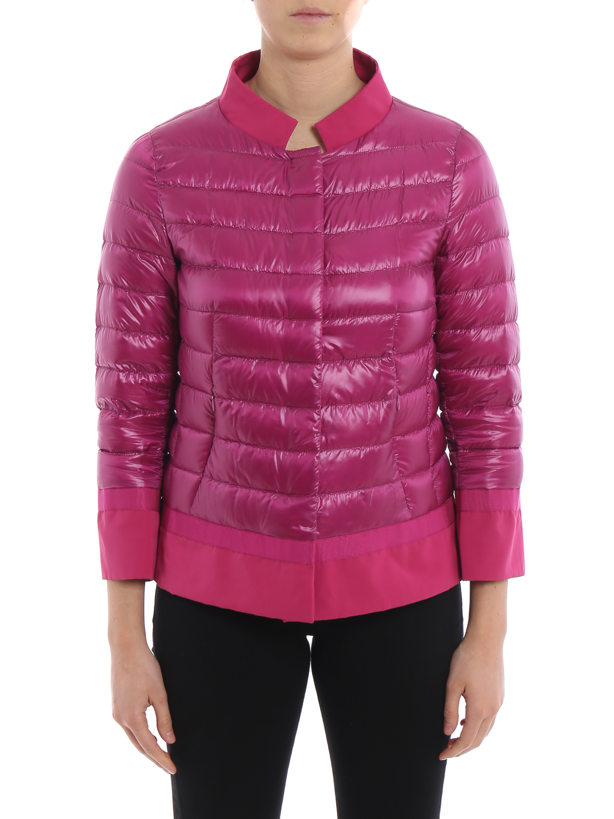 Padded jackets Herno - Fuchsia nylon and techno fabric puffer 