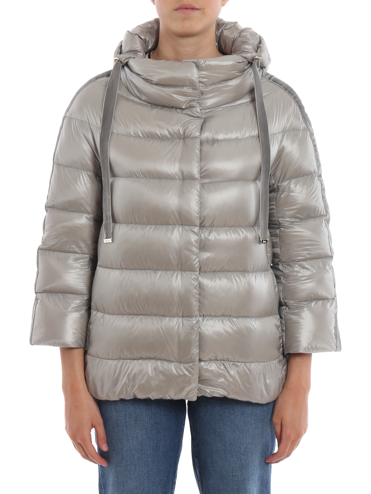 Herno - Light grey puffer jacket with 