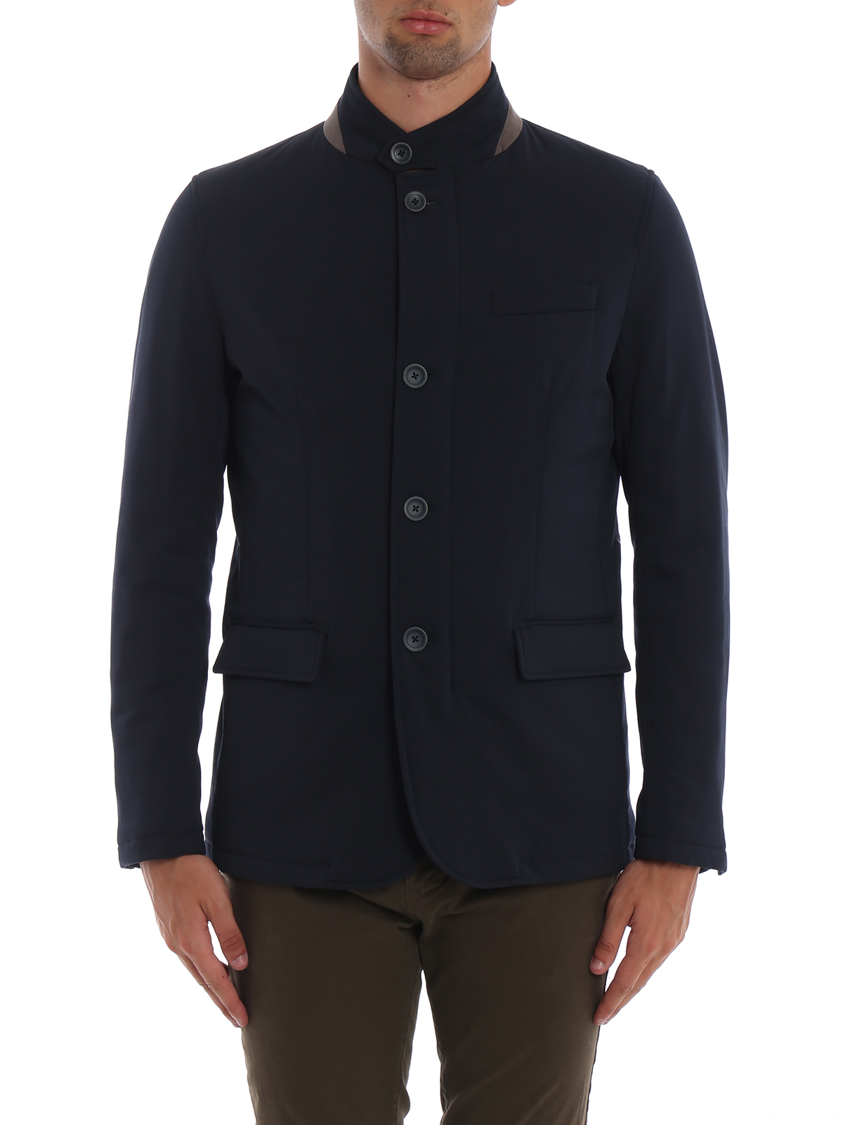 Herno - Water repellent wool padded blazer - padded jackets ...