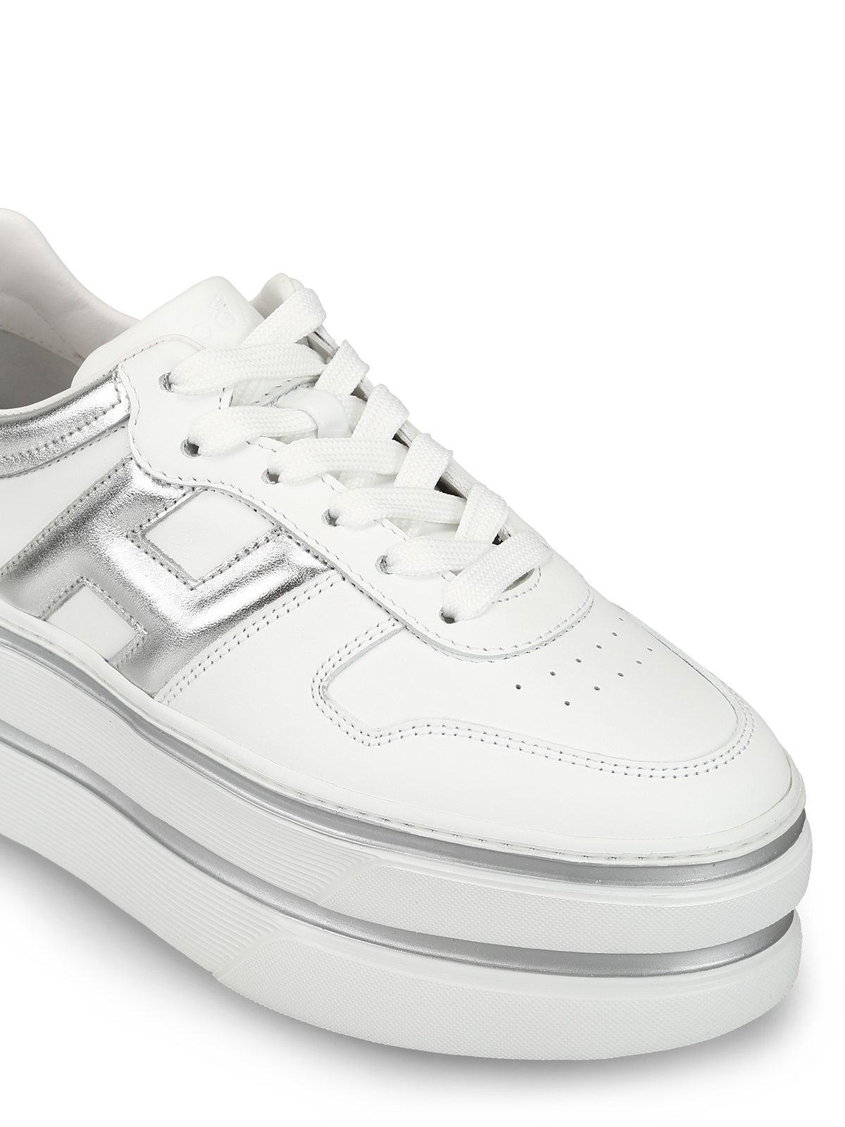 Trainers Hogan - H449 white leather oversized sneakers - GYW4490BS00I6W0351
