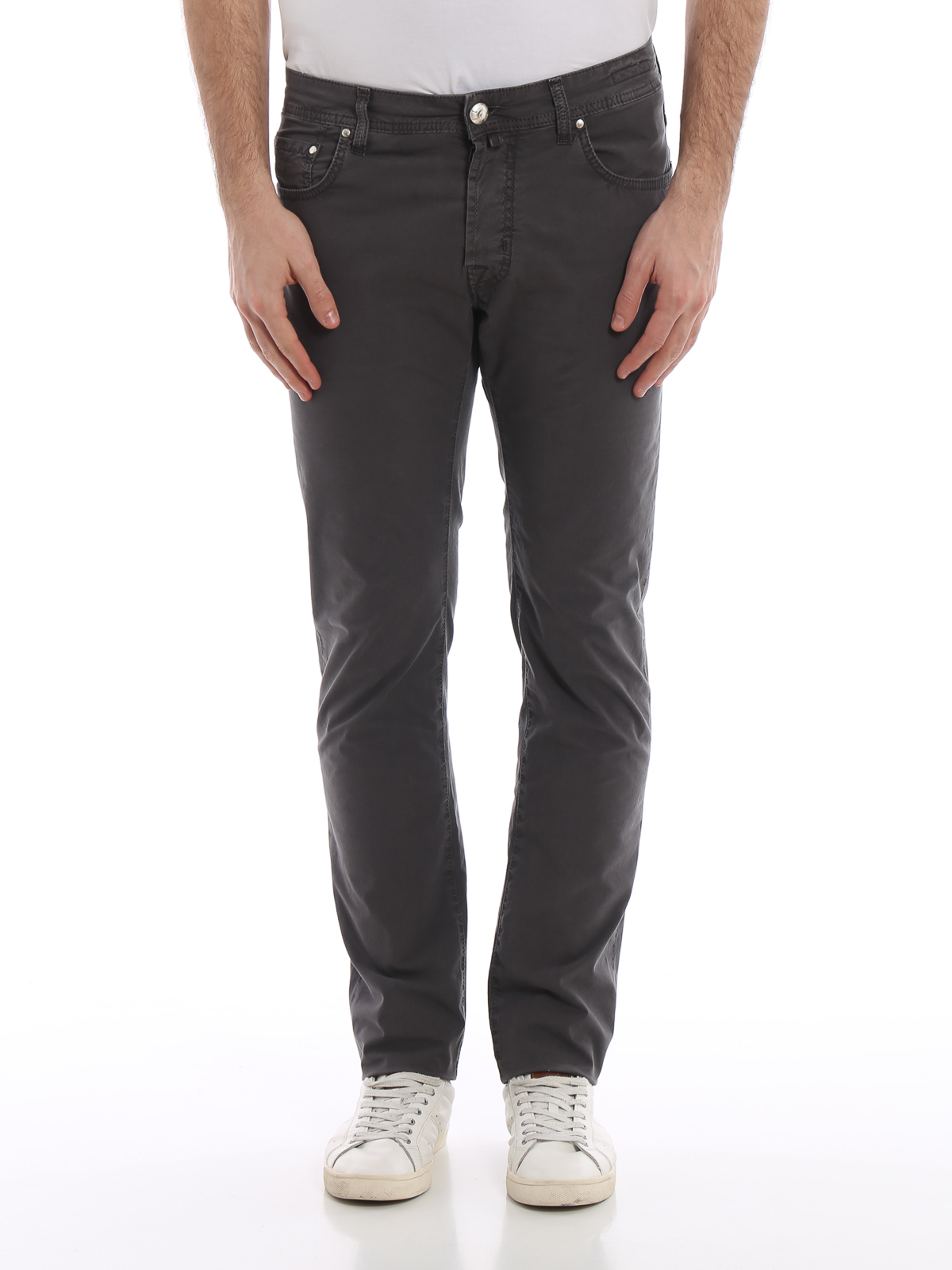 gray stretch pants