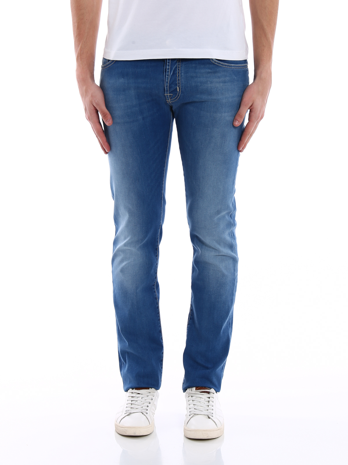 Straight leg jeans Jacob Cohen - Handkerchief detail tailored jeans ...