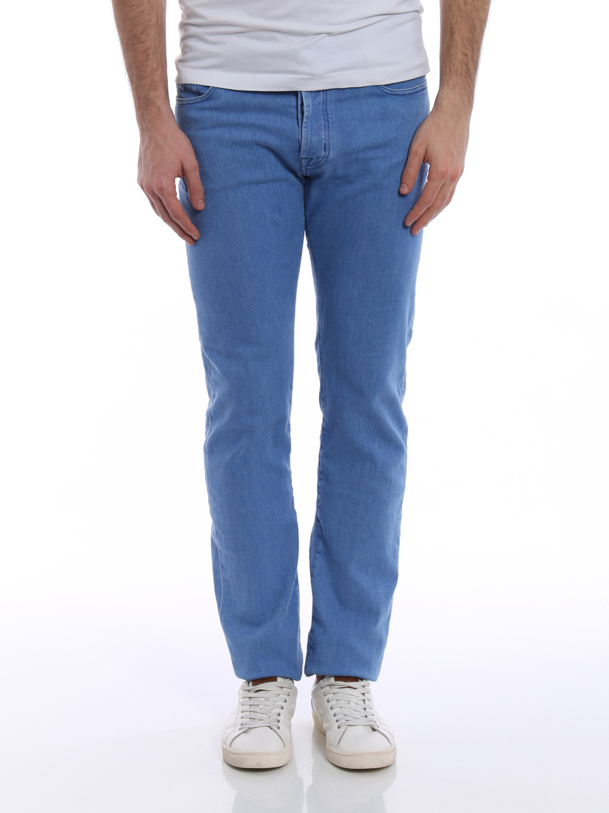 Straight leg jeans Jacob Cohen - Light blue stretch cotton jeans ...
