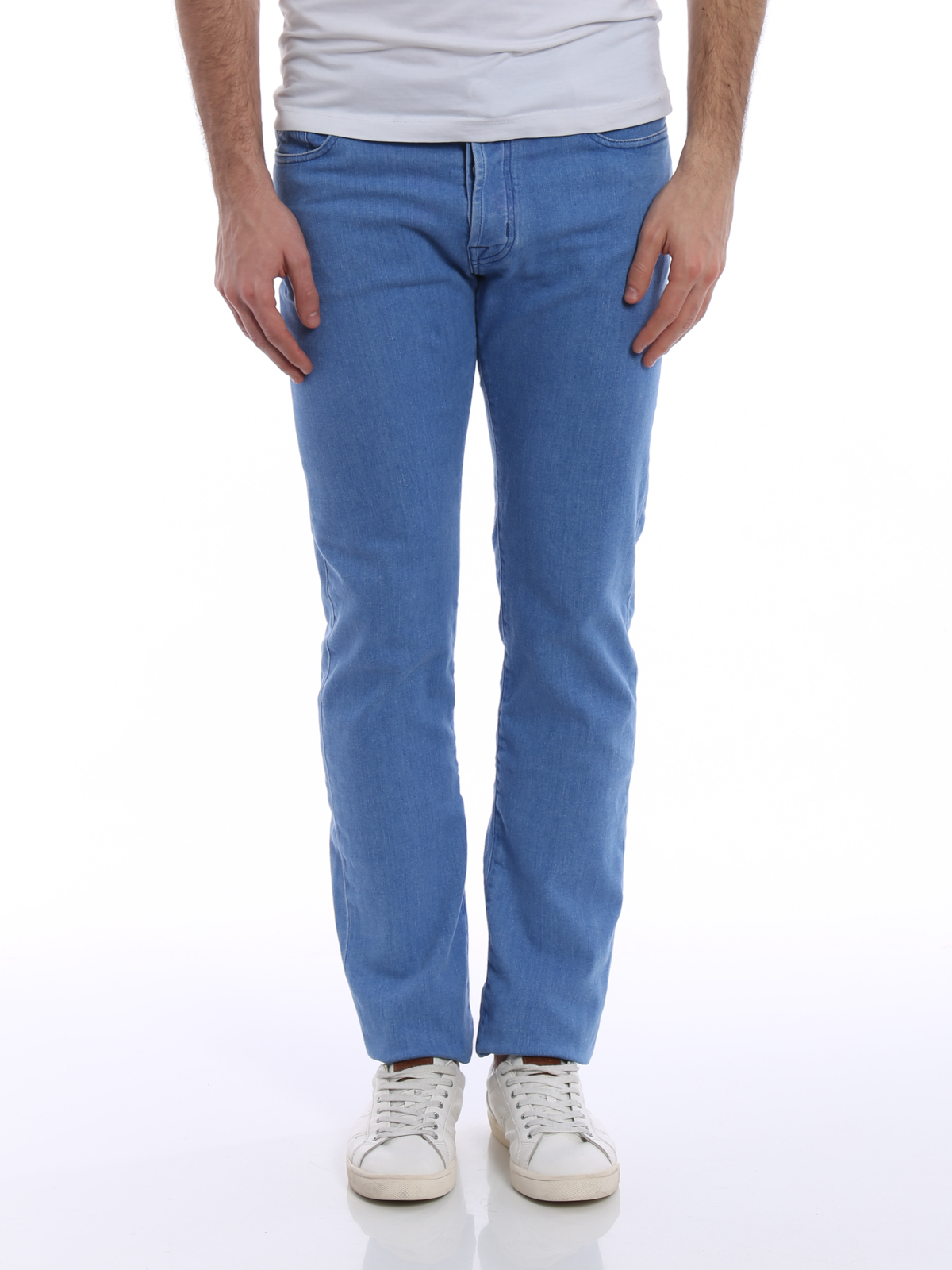 light blue stretch jeans