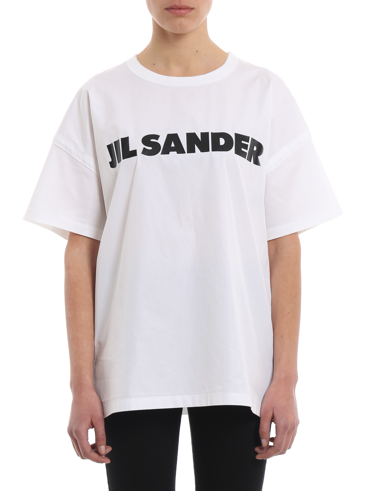 T-shirts Jil Sander - Jersey and poplin logo T-shirt