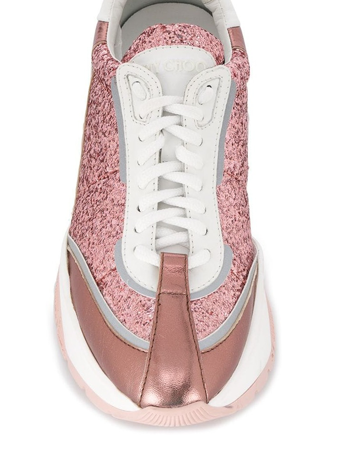 jimmy choo pink glitter trainers