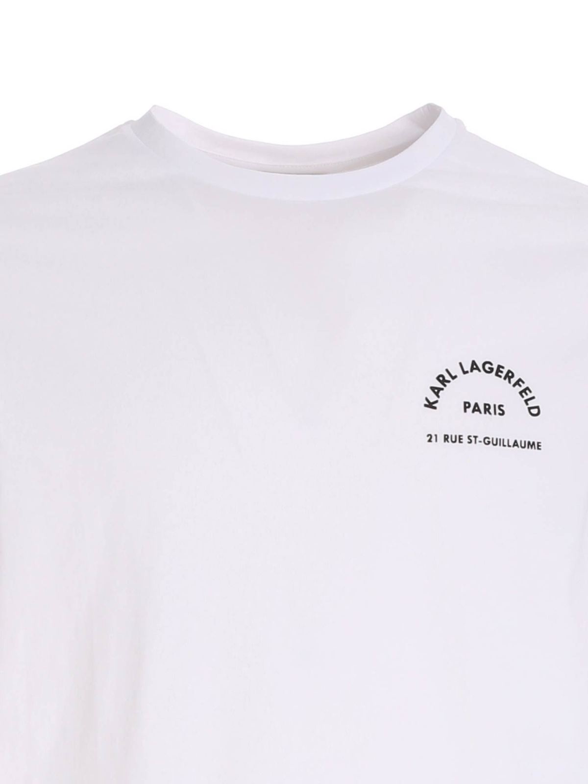 T-shirts Karl Lagerfeld - Contrasting logo T-shirt in white ...