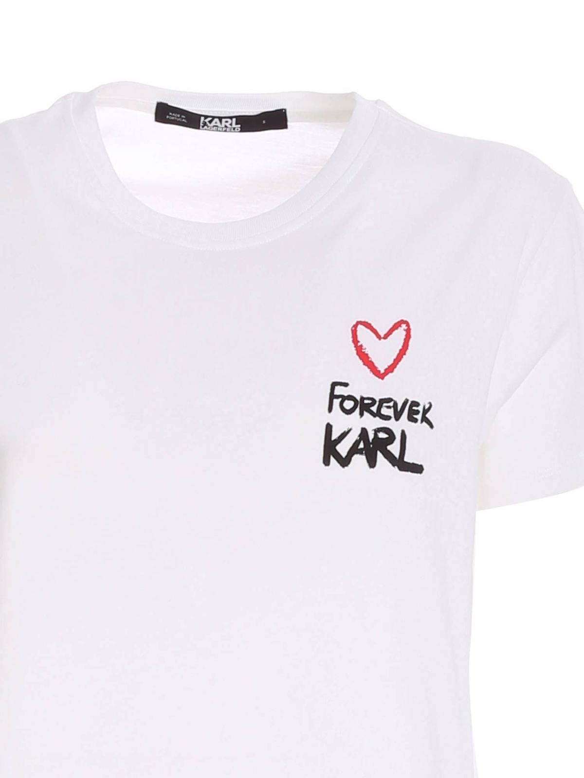 T-shirts Karl Lagerfeld - Contrasting print T-shirt white 205W1702100