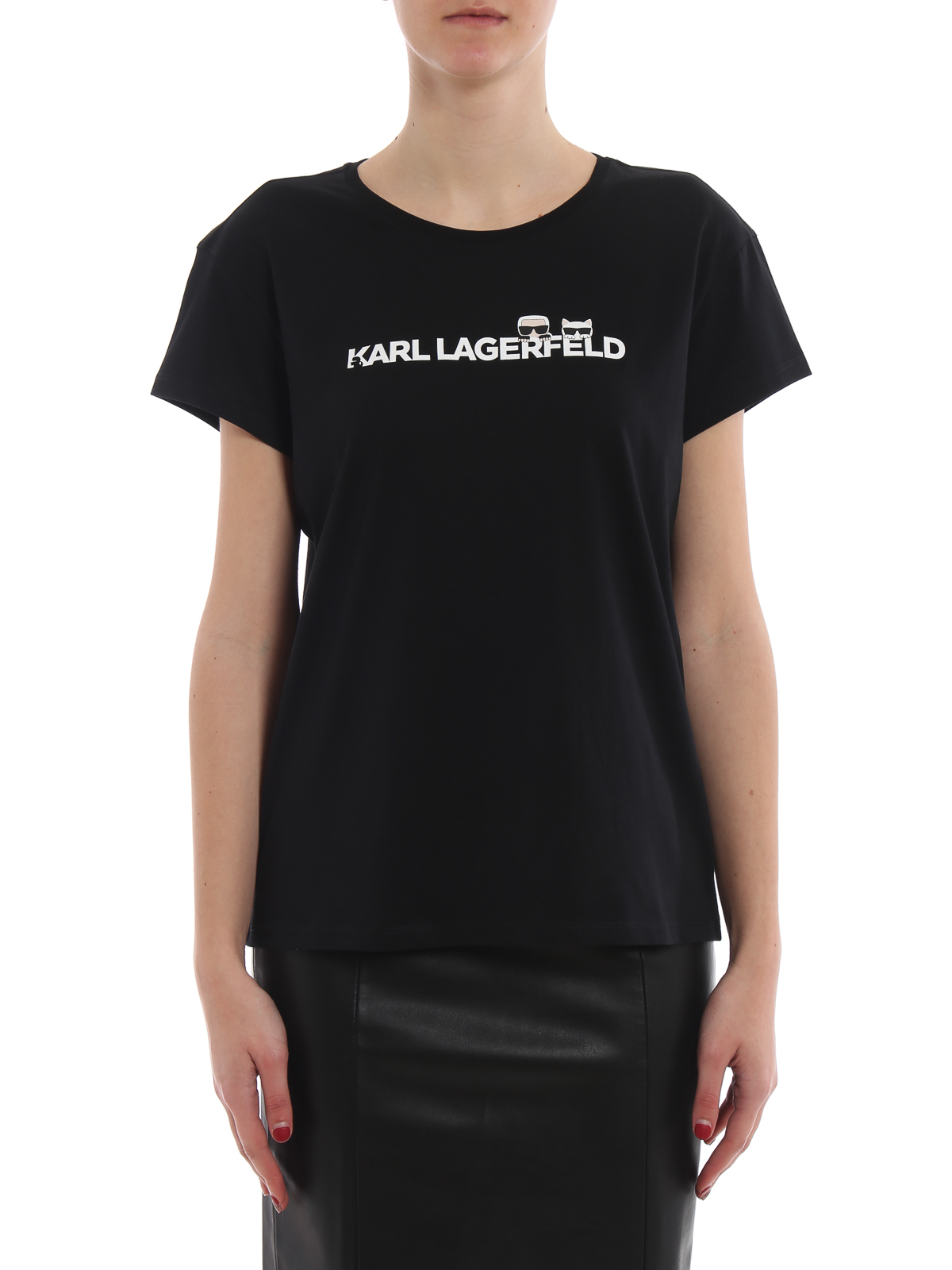 T-shirts Karl Lagerfeld - Ikonik black cotton T-shirt - 91KW1740999