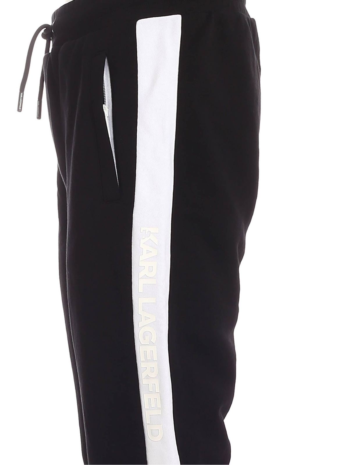Tracksuit bottoms Karl Lagerfeld - Contrasting details joggers in black ...