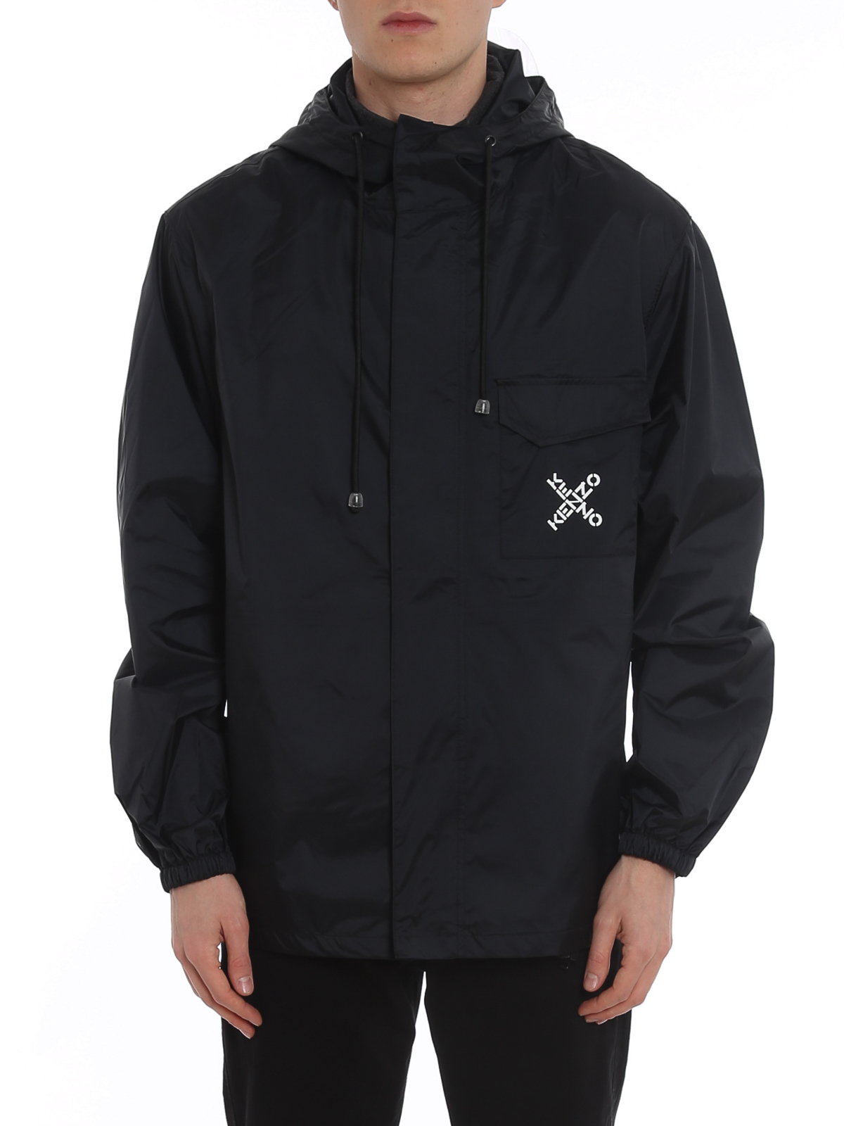 Casual jackets Kenzo - Logo print nylon windbreaker - FB55BL5601NJ99