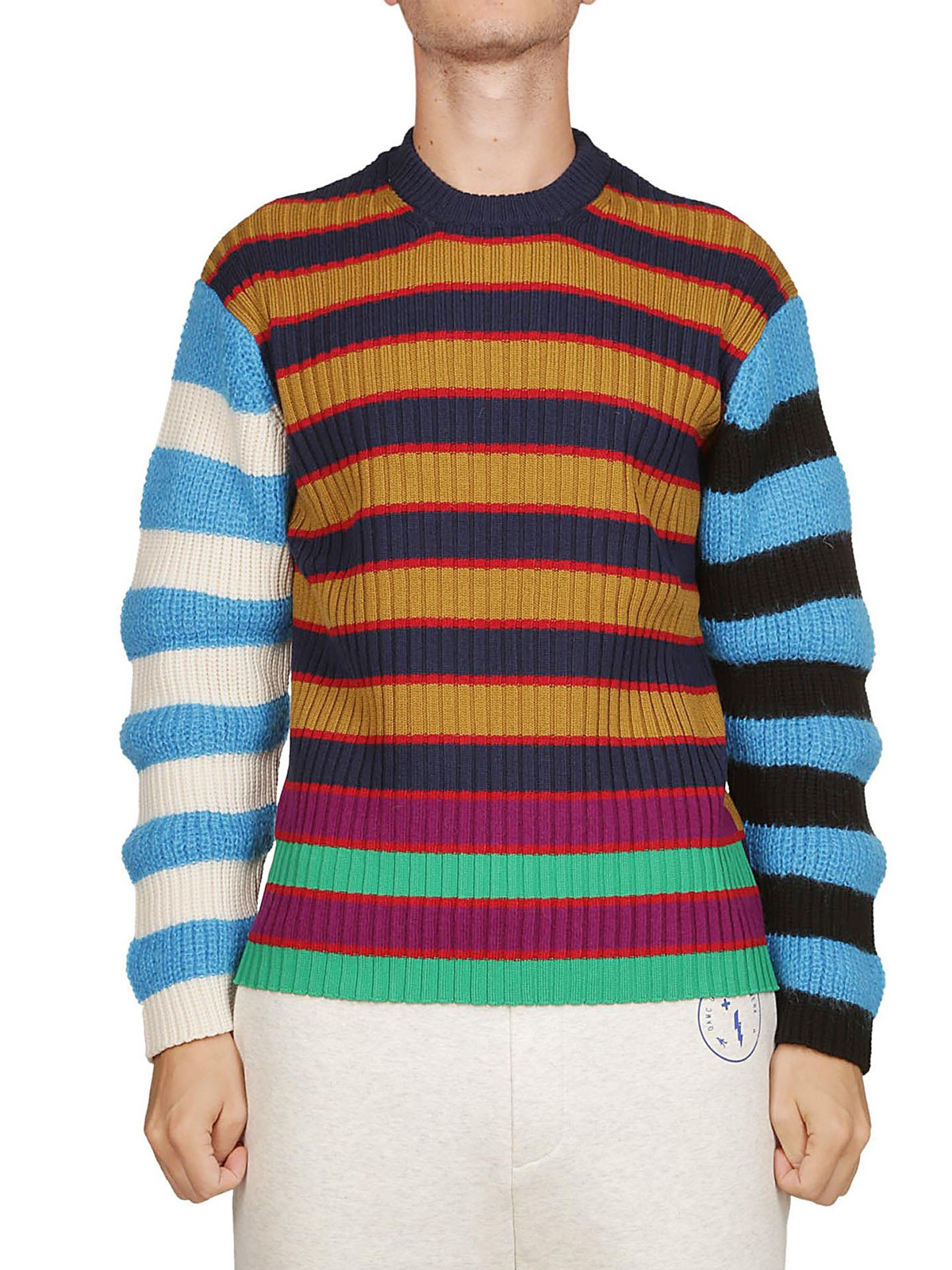 Crew necks Kenzo - Colour block striped wool blend sweater 