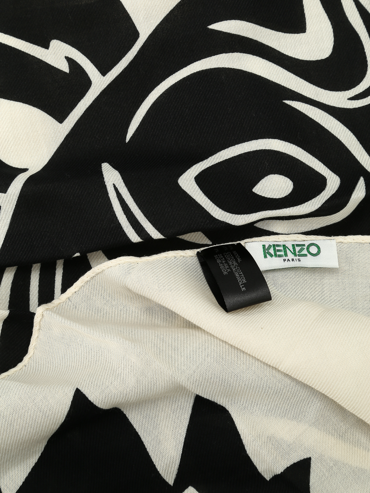 Kenzo - Tiger Head black scarf 