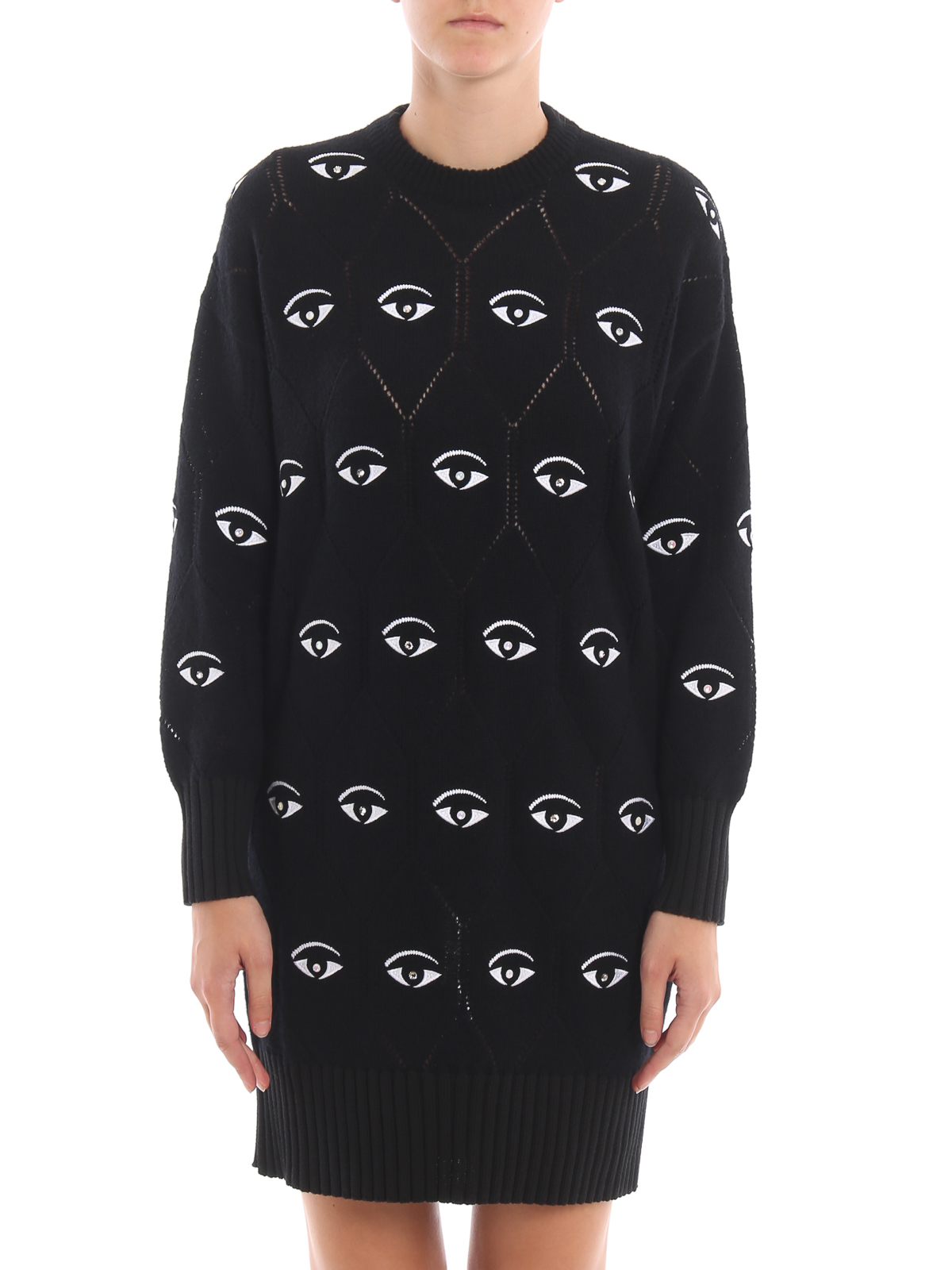embroidered knit dress
