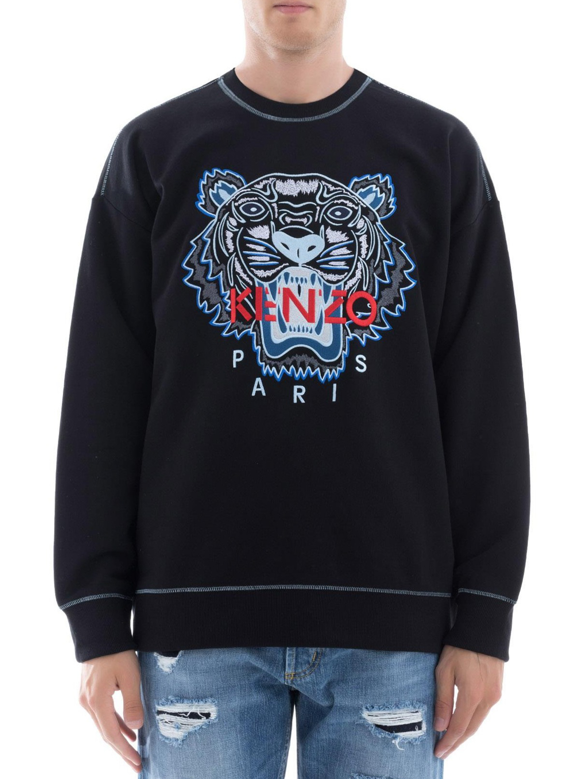Sweatshirts & Sweaters Kenzo - Tiger contrasting stitching black 