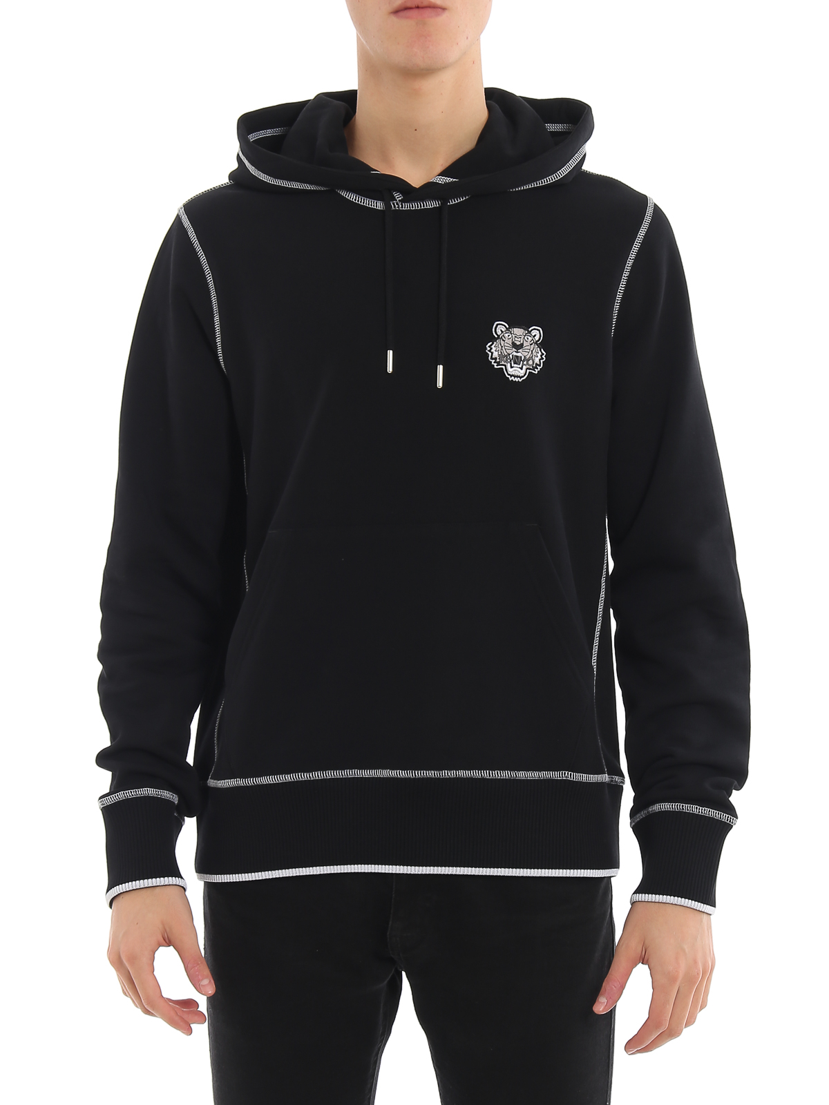 Sweatshirts & Sweaters Kenzo - Tiger Crest patch black hoodie 