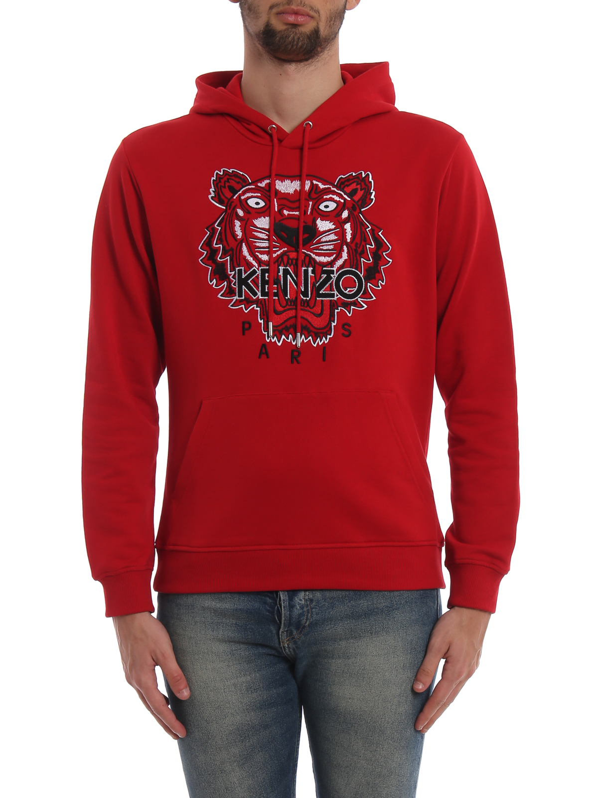Sweatshirts & Sweaters Kenzo - Tiger embroidery red hoodie 