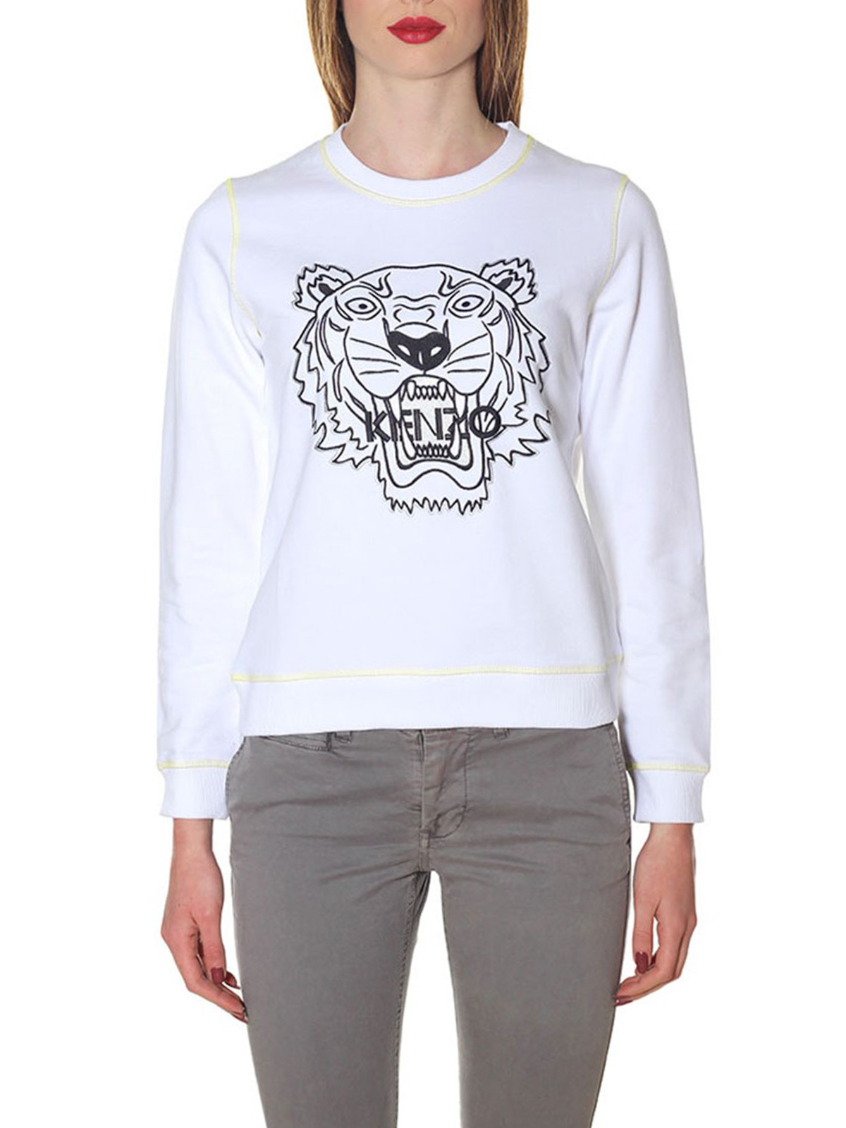 Sweatshirts & Sweaters Kenzo - Tiger embroidery white sweatshirt 