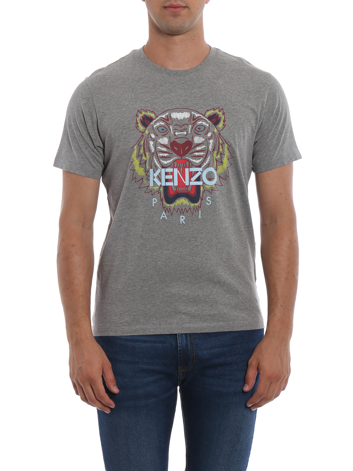 koste Burger øre T-shirts Kenzo - Kenzo Paris Tiger grey T-shirt - F865TS0504YA95