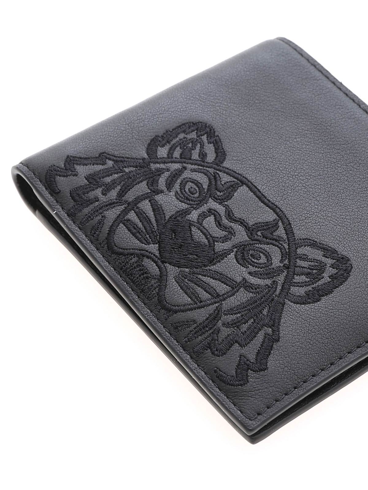 Wallets & purses Kenzo - Tiger black wallet featuring embroidery 