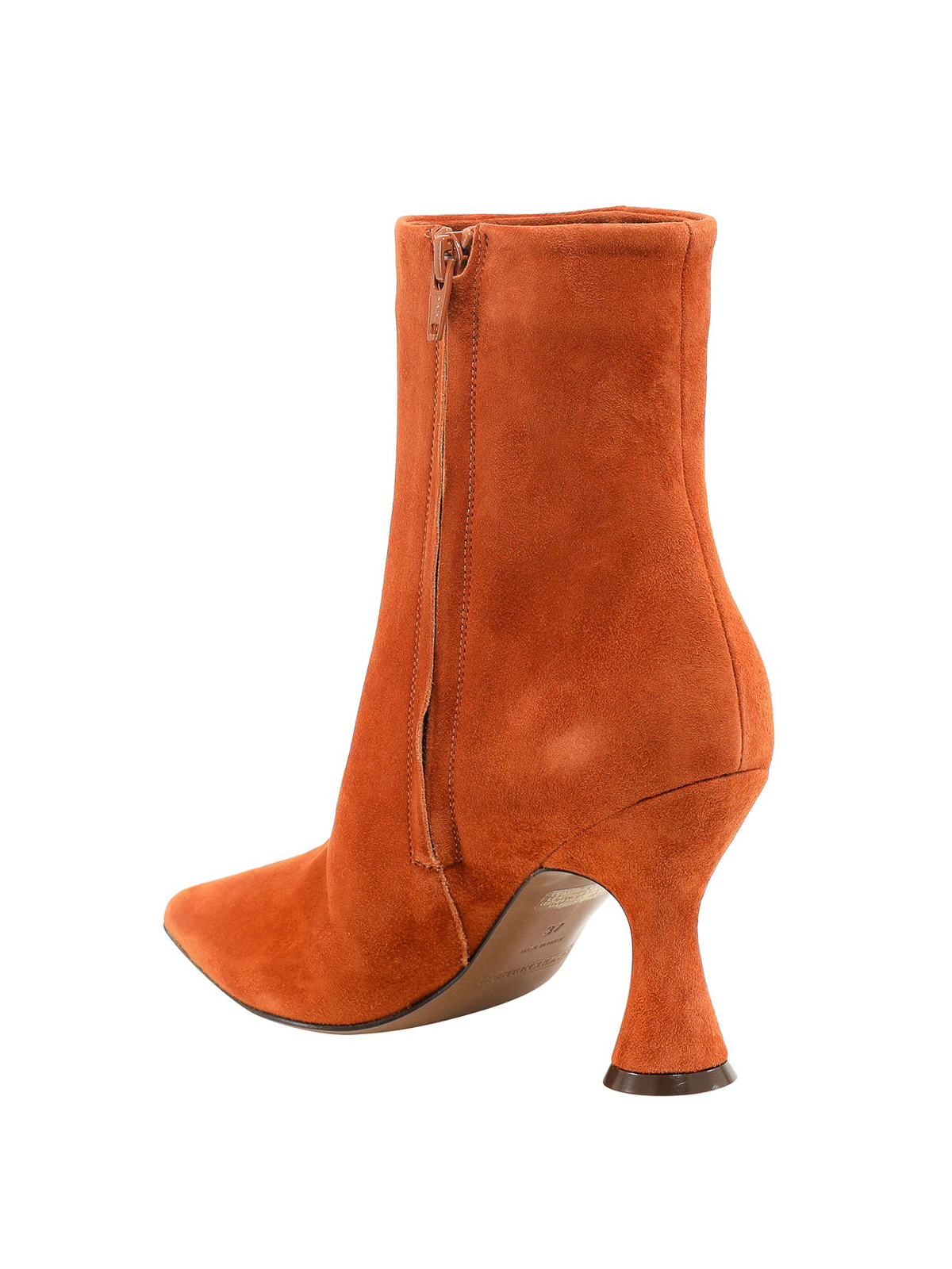 orange suede ankle boots