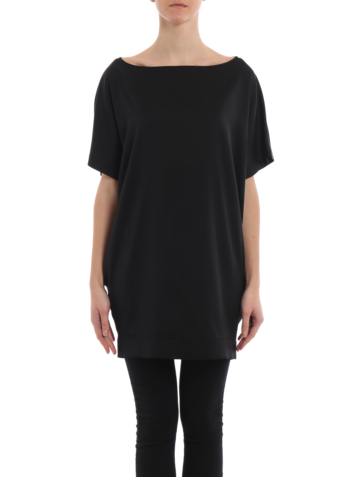 black silk tunic top