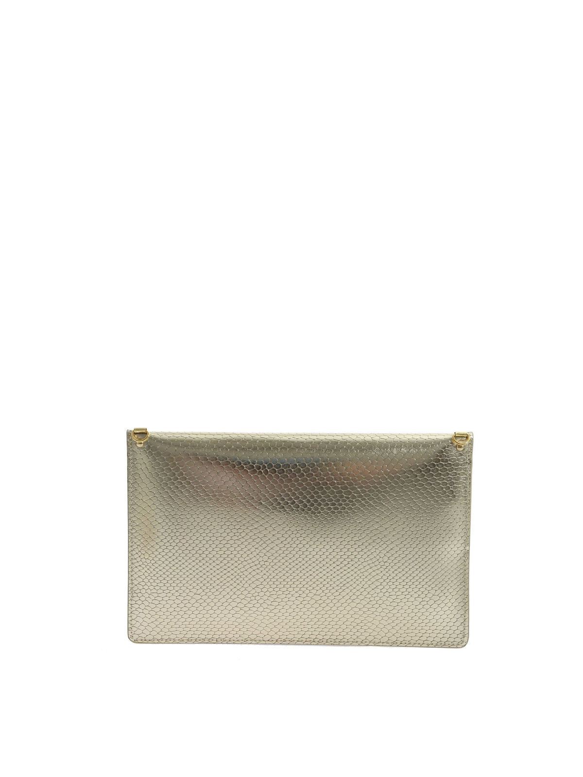 gold colour clutch bag