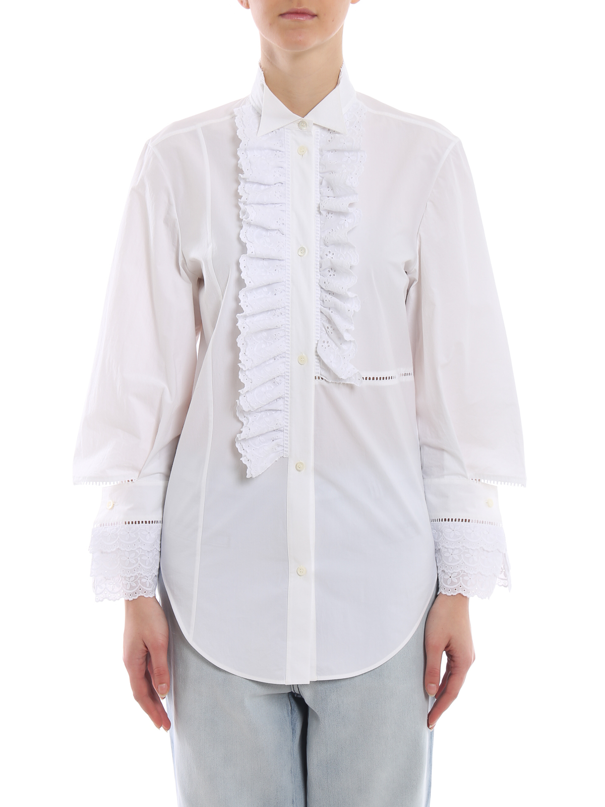 cotton ruffle shirt