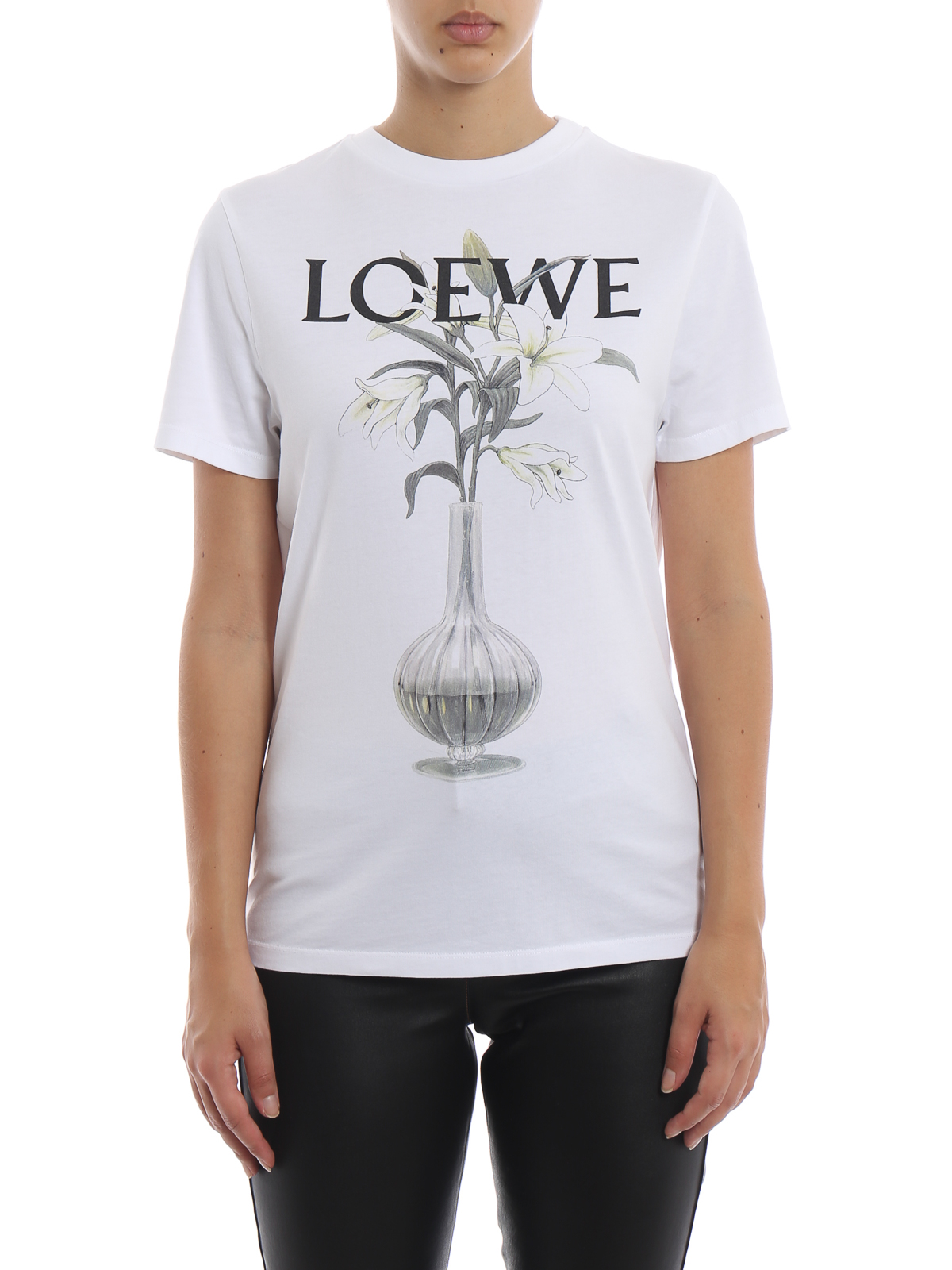 T-shirts Loewe - Romantic logo print cotton slim fit T-shirt ...