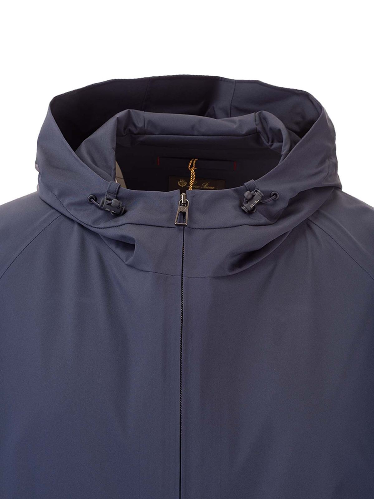 Bombers Loro Piana - Hooded bomber jacket in navy blue - FAL0954W000
