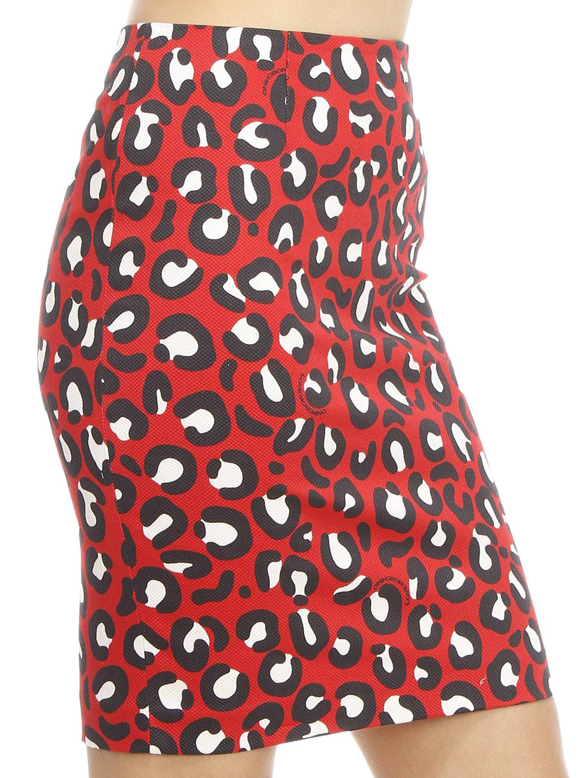 mid length leopard skirts knee length
