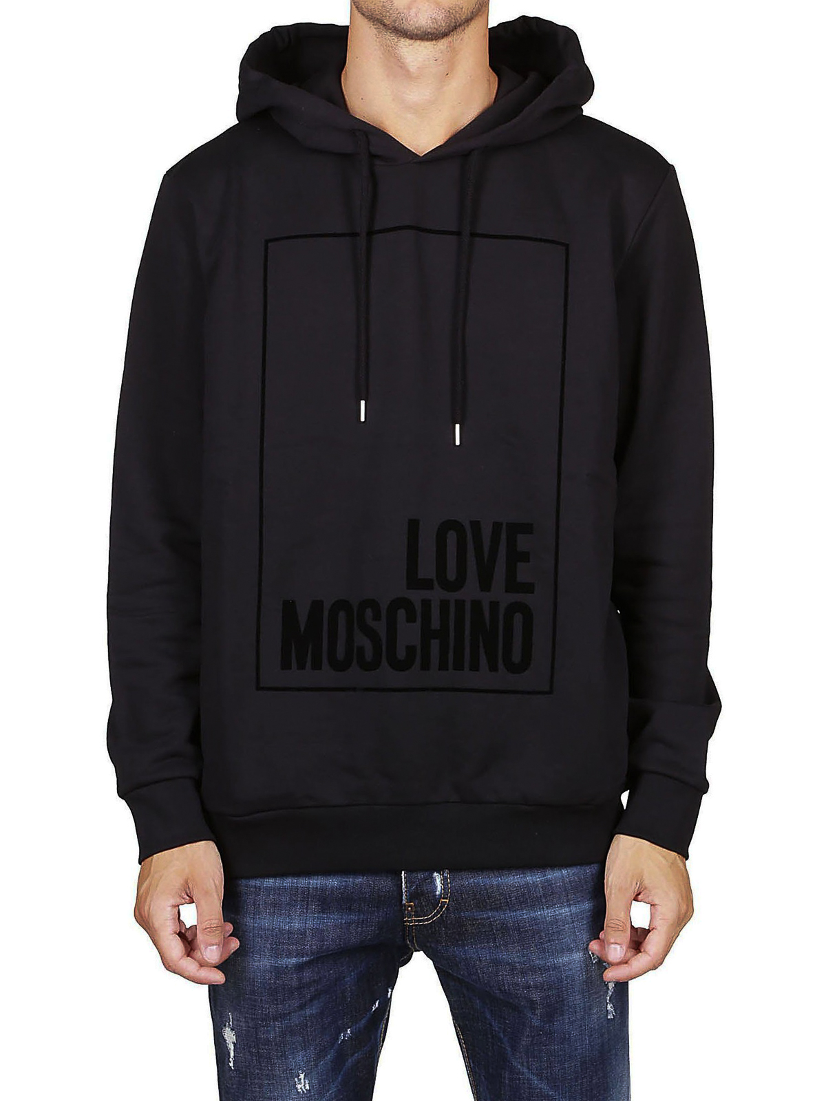 Love Moschino - Black logo print hoodie 