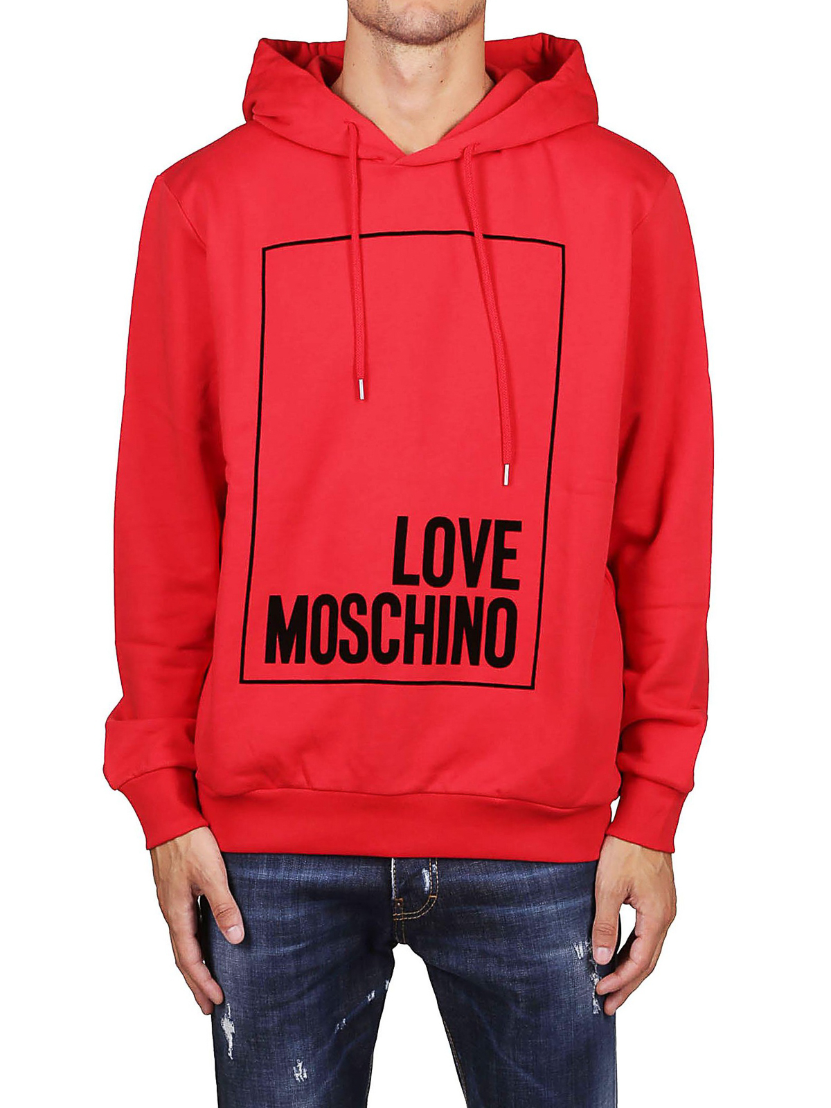 Love Moschino - Red logo print hoodie 