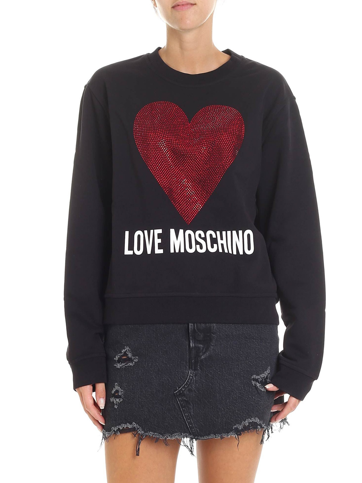 Sweatshirts & Sweaters Love Moschino - Rhinestones heart logo 