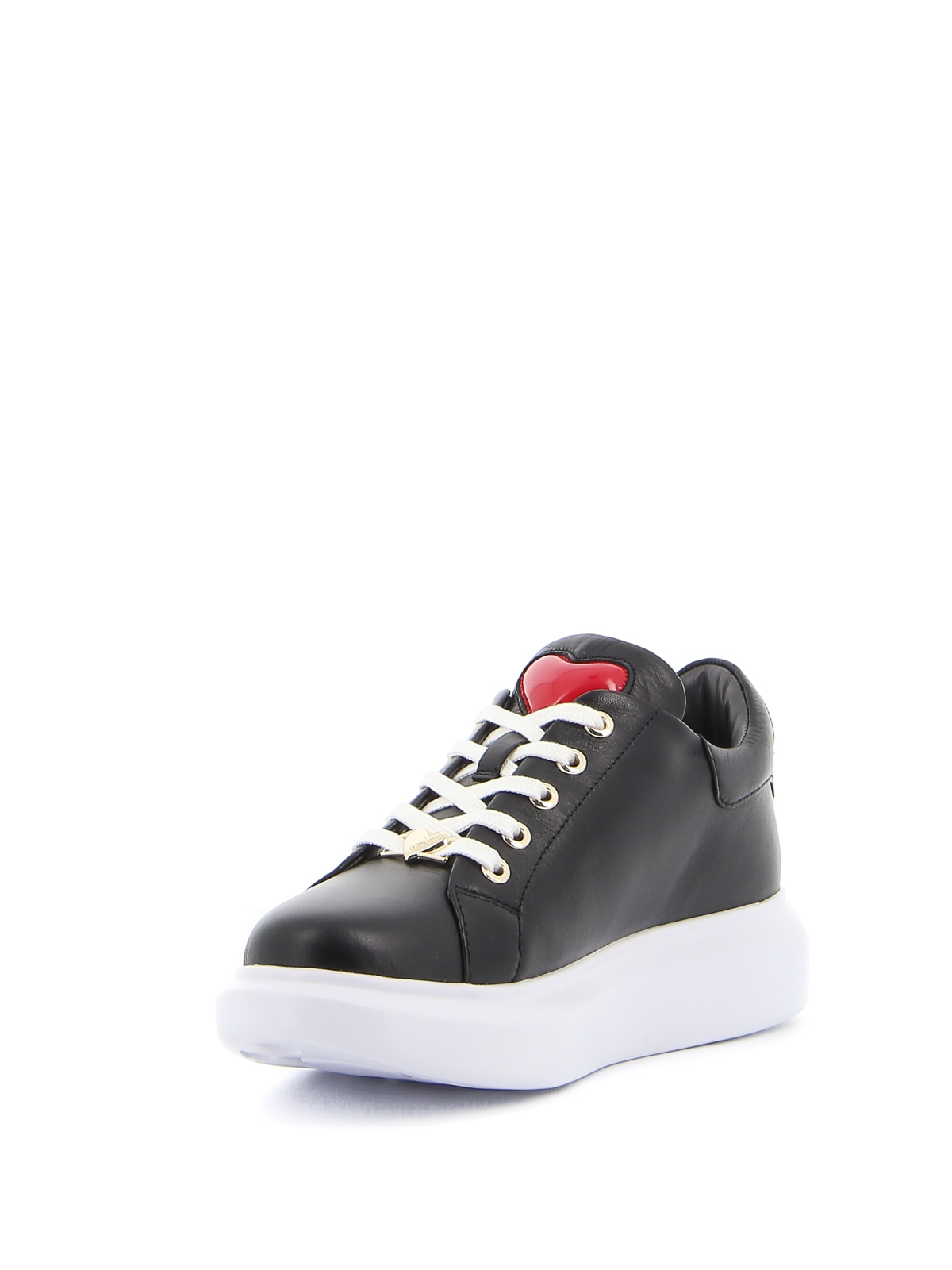 Trainers Moschino - Contrasting heart leather sneakers JA15494G0BJA0000
