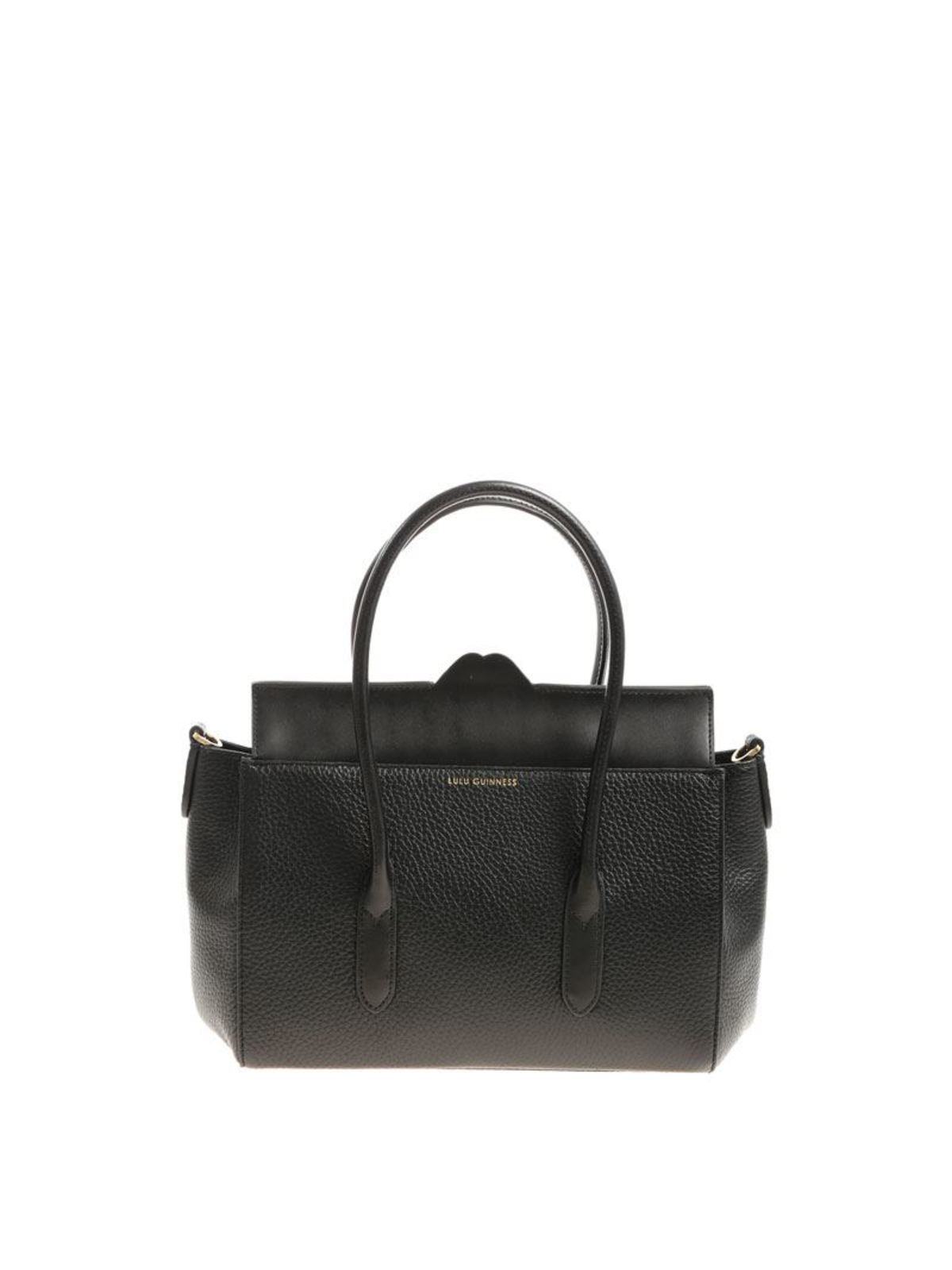 lulu guinness black leather bag